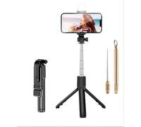 Selfie Stick 3 en 1 trépied télescopique,Rotation de 270 ° avec télécommande Bluetooth Amovible et Lampe auxiliaire,Enregistrement vidéo,Prise de Photos,Diffusion en Direct. (Black)
