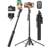 Selfie Stick And Tripod Iphone: 180 Cm Telescopic Selfie Stick 7 Sections With 360° Handle For Iphone 15 Pro Max/S24 Ultra/Gopro 12/Camera Creators Travel
