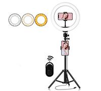 Selfie Stick Selfie Stick Tripod 10-inch Selfie Ring Light with Adjustable Tripod and Phone Holder for Live Broadcast/Makeup/Recording/Photography