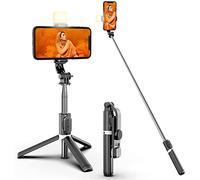 Selfie Stick Trépied sans Fil Bluetooth Selfie Stick Pliable Mini Trépied avec Remplissage Lumière LED Obturateur Télécommande Portable Selfie Stick Trépied pour iOS Smartphone Android