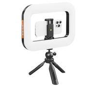 Selfie Stick Tripod, Rechargeable Fill Light, Réglable Foldable Phone Holder, Handheld Beauty Ring Light, for Streaming, Live Video, Photography Recording, 29,5 x 21,8 cm Noir