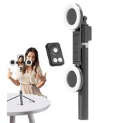 Selfie Stick, Tripod Stand, Wireless Remote, Phone Holder, Adjustable Height with Lights, Portable Extension for Travel, Vlogging, Live Streaming, Video, Photos, Home, 9.45 inches