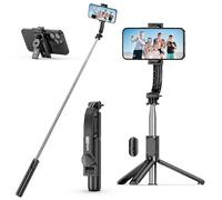 SelfieShow Perche Selfie, 3 en 1 Perché à Selfie Bâton Selfie Extensible Monopode Réglable avec Télécommande Amovible pour iPhone 17/16/15/14/13/12/11//Galaxy/Huawei et Smatphones Android
