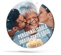 selfiewatch Horloge Murale Personnalisable avec Votre Photo, visuel, Logo, Pendule Cadeau Personnalisable, en Bois MDF (40cm x 40cm)
