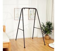 SELFLA Support de Hamac Pliable, Support de Chaise Hamac Portable, Cadre de Hamac Pliable Robuste pour Intérieur ou Extérieur, Facile à Assembler et à Ranger (Chaise Hamac Non Incluse) - Noire