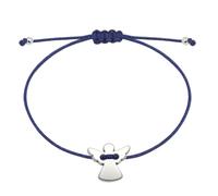 Selfmade Jewelry Bracelet ange gardien - Ange gardien en argent sur un bracelet en tissu bleu foncé par Selfmadejewelry comme porte-bonheur (argent - bleu foncé) (taille ajustable)