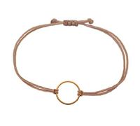 Selfmade Jewelry Bracelet cercle en or rose pour femme ruban de macramé fait à la main avec boîte-cadeau (or rose - marron)