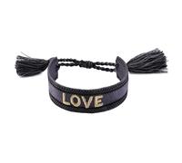 Selfmade Jewelry Bracelet en tissu noir - Bracelet tissé pour femme - Idée cadeau pour la fête des mères, petite amie, femme, Größenverstellbar, Polyester, Pas de gemme