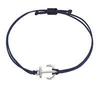 Selfmade Jewelry Bracelet Femme Argent Ancre Taille Réglable Macramé Bracelet Fait Main Avec Emballage Cadeau (Argent - Bleu Foncé)