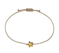 Selfmade Jewelry Bracelet pour femme avec étoile dorée - Taille réglable - Fait à la main - Avec emballage cadeau, Größenverstellbar, Ruban macramé, Pas de gemme