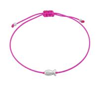 Selfmade Jewelry Bracelet pour femme en argent avec poisson - Bracelet en macramé avec petits poissons - Fait à la main - Avec emballage cadeau, Größenverstellbar, Métal Métal Ruban macramé, Pas de