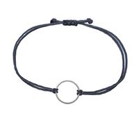 Selfmade Jewelry Bracelet pour femme en macramé argenté - Taille réglable - Avec emballage cadeau, 21.0 centimeters, Métal Métal Ruban macramé, Pas de gemme