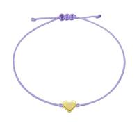 Selfmade Jewelry Bracelet pour femme en macramé avec cœur doré - Taille réglable - Fabriqué à la main - Avec emballage cadeau, Größenverstellbar, Tissu, Pas de gemme