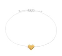 Selfmade Jewelry Bracelet pour femme en macramé avec cœur doré - Taille réglable - Fabriqué à la main - Avec emballage cadeau, Größenverstellbar, Métal, ruban en macramé, Pas de gemme