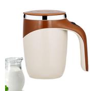 Selfs Tasse à café en acier inoxydable avec mélangeur automatique de 380 ml, tasse de voyage en acier inoxydable, tasse portable rechargeable avec poignée avec couvercle, chauffe-tasse USB pour la