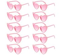 SelfTek 10 Pièces Lunettes de Soleil en Forme de Cœur, Lunette Coeur Rose Vintage, Lunette Coeur Evjf pour Mariage, Fêtes, Voyages, Lunette Coeur Accessoires de Déguisement