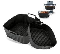 SelfTek Airfryer Moules en Silicone pour Ninja Crispi Pro AS101CY - Lot de 2 pour Récipients en Verre de 5,7 L et 2,4 L (6 Qt et 2,5 Qt), Accessoires De Friteuse à Air Passe Au Lave-Vaisselle