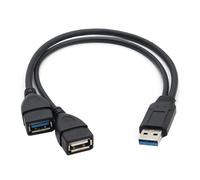 SELIACR Adaptateur USB 3.0 Port Dual Charge et transfert de données Rallonge 30 cm
