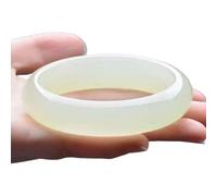 SELICO Bracelet jonc en jade blanc hétien, graisse de mouton, bracelet rond en jade blanc, bracelet en jade naturel antique, bracelet élégant pour femme avec boîte cadeau (52-66 mm) (62 m