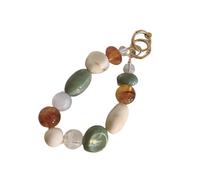 SELiLe Bracelet tendance rétro coloré avec perles pour téléphone portable - Fait à la main - Élégant - Décoration de sac pour femme