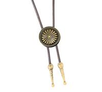 SELiLe Délicat collier cordon ciré en cuir PU bolos cravate avec alliage pratique adapté à différents âges et occasions collier en corde cirée, kaki foncé, The rain flowers are