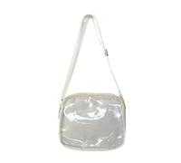 SELiLe Étudiante scolaire Sac transparent mignon pour femmes Sac à bandoulière Insigne Anime Présentoir Sac à main Livre Sac à la mode, Blanc.
