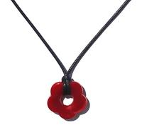SELiLe Roman Européen et Américain Simple Pendentif Fleur Tout Match Chaîne Lican Serpent Réglable Ligne de Cire Collier Vent Froid Collier Colarmbone Chaîne Prune Creuse Collier, taille unique, Comme