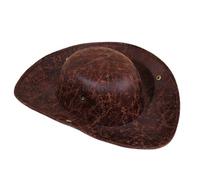 SELiLe Tricorn Historique Chapeau de fête coloniale en cuir PU Pirate Colonial Tricorn Pirate Casquettes de pirate pour jeux scolaires Steampunk Adultes Historique