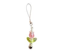 SELiLe Tulips Pendentif Cloche de Fleurs Mignon Sac de Sangle de Téléphone Décoration Portable Cordon Suspendu Cadeau pour Filles Femmes Mignon Tulipes Cloches à Fleurs Téléphone Paille Charme Mignon