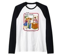 Sell Your Soul Sarcastic Retro Vintage Funny Adult Humor Manche Raglan