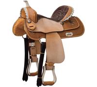 Selle américaine de tonneau avec jupe carrée et siège en daim Denver