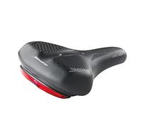Selle Bassano Volare 3Zone GT City SIL Selle de vélo avec lumière LED arrière intégrée, technologie 3zones avec 3 zones de compression distinctes, confortable et ergonomique, fabriquée en Italie