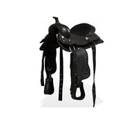vidaXL Selle, bridon et col de poitrine Cuir véritable 13 po Noir