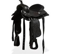 vidaXL Selle, bridon et col de poitrine Cuir véritable 13 po Noir