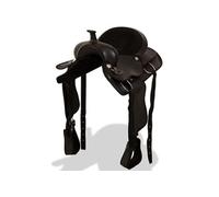 Selle, bridon et col de poitrine Cuir véritable 17 po Noir