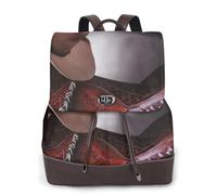 Selle de cheval avec un chapeau de cowboy imprimé sauvage sac à dos femme sac à dos imperméable antivol léger PU mode cuir nylon sac à dos d'école sac à dos de voyage, Noir , Taille unique