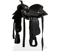 Selle de Cheval Cuir Véritable 12" Noir Selle d'Équitation Dressage vidaXL