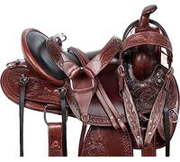 Selle de cheval Western TACK Headstall Rênes Breastplate sculptée à la main Cuir de vache Plaisir Trail Endurance Riding Set ME-WLS-125