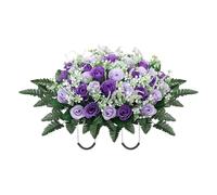 Selle de fleurs - Grandes fleurs de cimetière artificielles pour cimetière et décorations extérieures (B, 67 x 34)