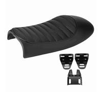 Selle de Moto, PU Cuir Vintage Café Racer Refit Siège Plat Selle Coussin pour CG125 GN CG CB400SS (Tapez B)