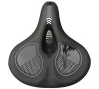 Selle de vélo avec double absorption des chocs, selle confortable en mousse à mémoire de forme pour VTT vélo électrique, coussin imperméable en cuir PU avec bandes réfléchissantes et poignée arrière