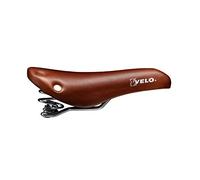 Selle de vélo avec ressort hélicoïdal et rivets, marron vintage