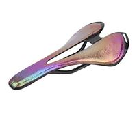 Selle de vélo colorée pour Le Cyclisme sur Route et en Montagne, Selle de vélo en Fibre de Carbone à Haute élasticité et à Absorption des Chocs, Selle légère Noire Brillante 3K