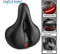 Selle de vélo creuse respirante pour hommes et femmes, selle de vélo de route et vtt, absorbe les chocs, confortable, siège de vélo à gros fesses, avertissement de sécurité New 32031-07