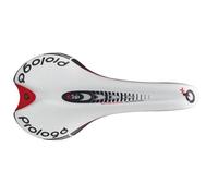 Selle de vélo de course Prologo Nago Evo+ blanche pour VTT et vélo de course - 219g - Alu