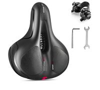 Selle de vélo de Route Respirante, Grande Taille, Coussin de siège Creux, Doux et Confortable, Absorbant Les Chocs, avec Outils(Black Red)