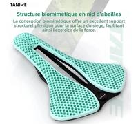 Selle de vélo de route TANKE MTB en nid d'abeille respirante, légère, durable, résistante à l'usure, similaire à une selle de vélo noctilucente imprimée en 3D Red