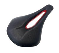 Selle De Vélo De Route VTT En PU Rétro Marron, Ultralégère, Respirante Et Confortable, Coussin D'assise - Pièces De Selle De Vélo De Course(Black red 280g)
