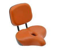Selle de vélo extra large avec dossier pour hommes et femmes Selle de vélo confortable pour vélo de ville Tricycle Gris Marron Hauteur du dossier réglable : 10-15 cm