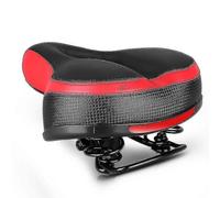 Selle De Vélo Extra Large Et Rembourrée En Gel, Siège Épais Et Confortable (Noir Et Rouge)